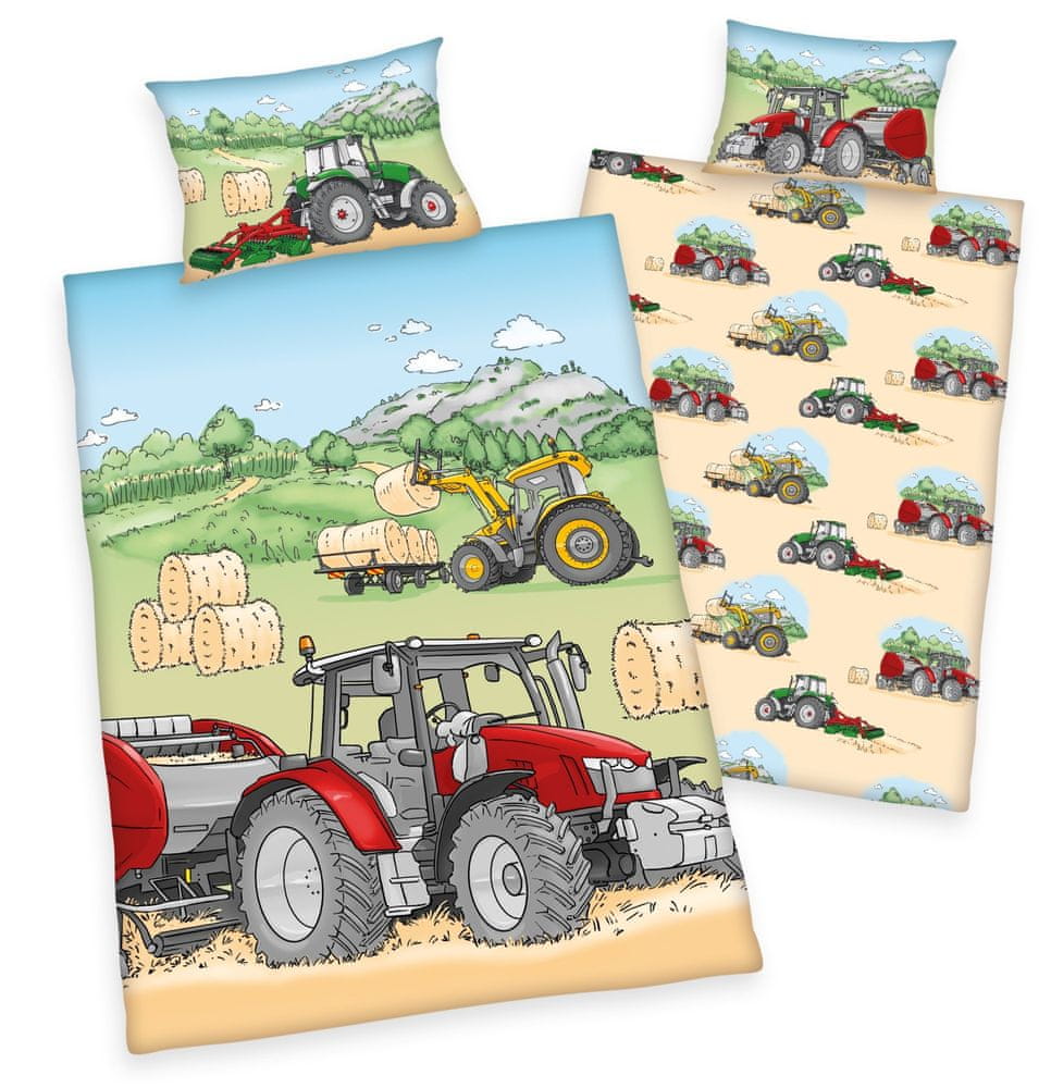 Herding Flanelové detské obliečky Traktor